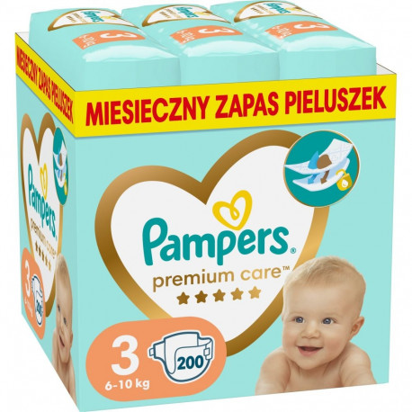 Pampers Premium Care Diapers 3, 6-10 kg, 200 pcs.
