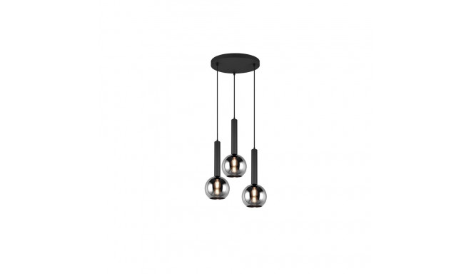 Hanging lamp TRIO CLAYTON, 3x E27, max 28W, black, ø45 x h150 cm