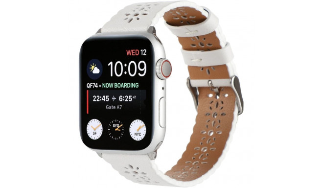 Kellarihm Trendybay Apple Watch 38/40/41mm, nahk, valge lill