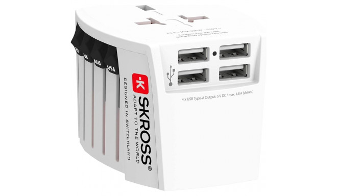 Reisiadapter Skross MUV USB-A 4x