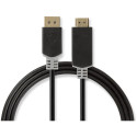 Videokaabel Nedis DisplayPort - HDMI, 2m (DP1.2A)