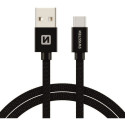 USB kaabel Swissten USB-A - USB-C, 3m, must