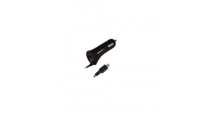 Swissten Premium Auto Lādētājs USB + 2.4A un Micro USB vads 60 cm Melns