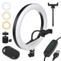 Maclean 12" 20W LED ring light with Bluetooth Shutter 3 colors 10 brightness levels
