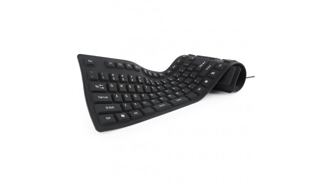 Gembird Flexible keyboard  USB + OTG combo  black color  US layout