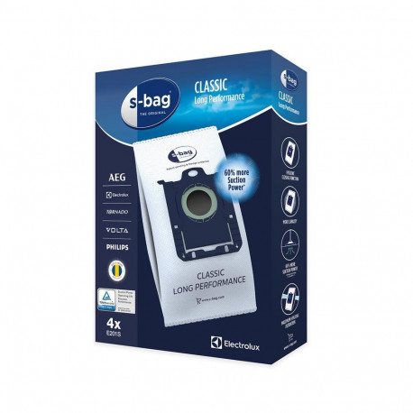 Electrolux Classic Long Performance Vacuum Cleaner Bags E201S s-bag Number of bags 4  White