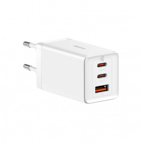 Baseus GaN5 Pro 2xUSB-C + USB 65W, valge