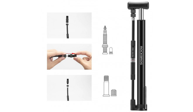 Rockbros 42322821001 floor bicycle pump - black