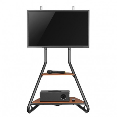 Maclean MC-455 Freestanding Corner TV Stand in Bauhaus Style, Free-standing TV Holder with Two Level