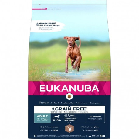 EUKANUBA Adult hirvelihaga kõikidele koertele teraviljavaba 3 kg