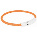 Apsauginė apykaklė Blykstės šviesos žiedas USB ML 45cm/7mm oranžinis