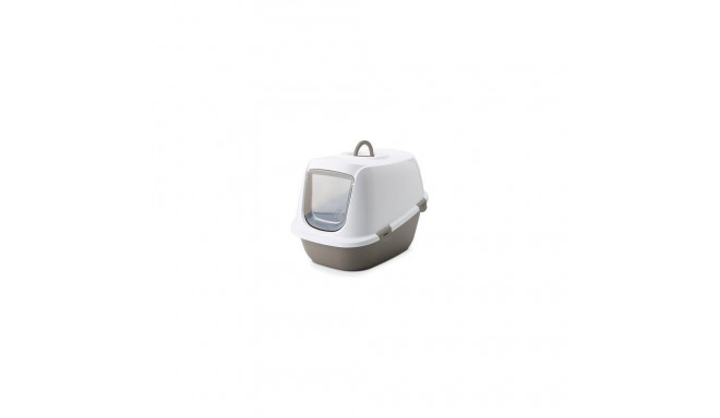 Cat litterbox Leo 64x46x45cm white/grey