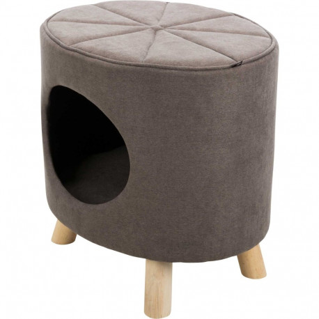 Koobas Marcy cave puidust jalgadel, 50 × 47 × 38 cm, taupe