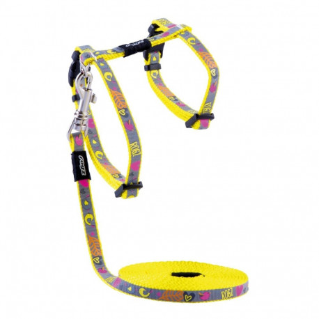 Cat brace+leash Reflectocat XS Dayglo Bird