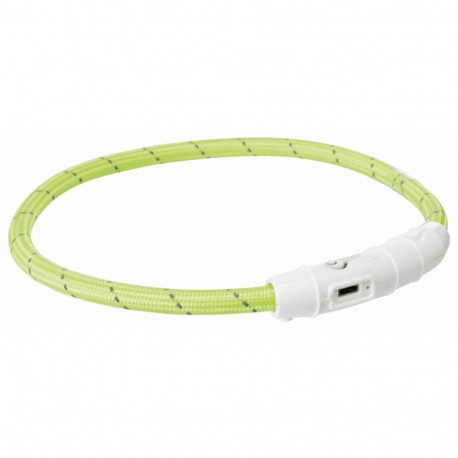 Safety collar flash light ring USB XS-S 35cm green