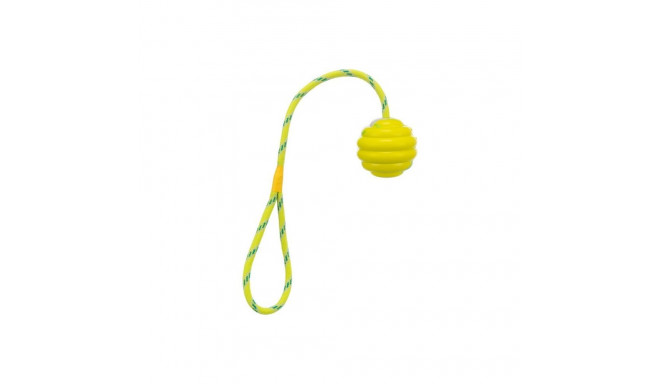 Toy for dogs Wavy ball on a rope, natural rubber, ø 6 × 30 cm