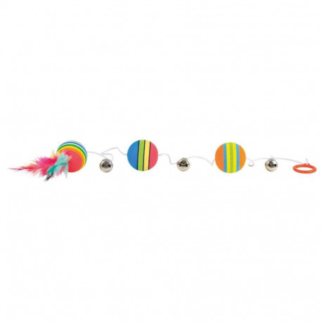 Mänguasi kassidele Vikerkaarepallid kummiga, ø 3,5 × 80 cm