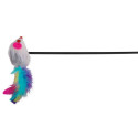 Toy for cats playing rod mouse, plastic/plush, catnip, 50 cm