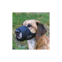 Muzzle with net insert, polyester, S–M 15-20cm, black
