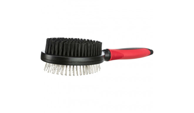 Brush,double-sided,plastic/nylon&metall bristles, 7 × 25 cm