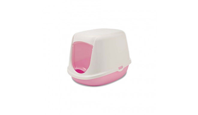 Cat litterbox Duchesse 44,5x35,5x32cm white/pink