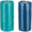 Dog poop bags with handles, 8 rolls of 15 bags, sorted