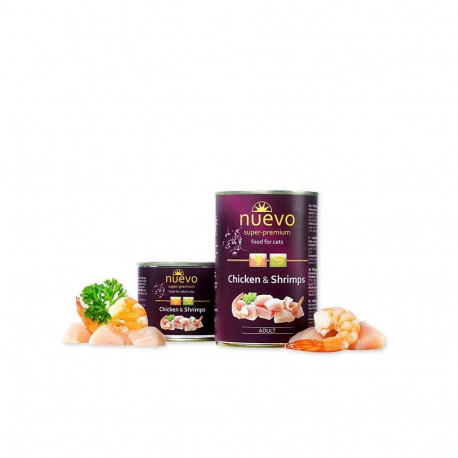 Complete (wet) feed cat adult chicken and shripms 200g, Nuevo