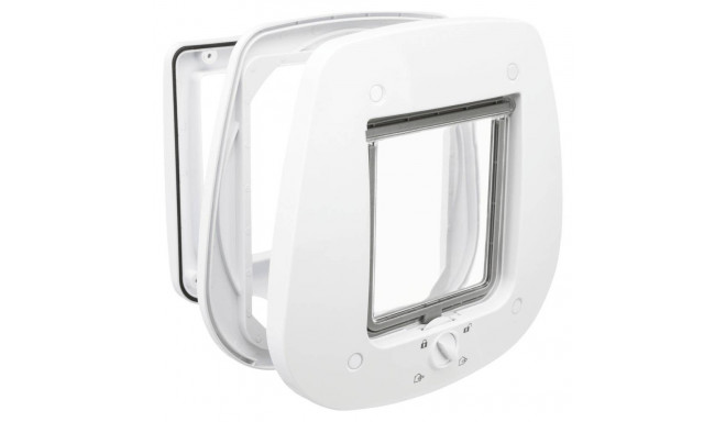 4-Way cat flap, for glass doors, 27 × 26 cm, white