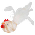 Toy for cats Rooster with feathers, plush, 8 cm