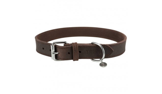 Rustic fatleather collar, L–XL: 57–66 cm/30 mm, dark brown