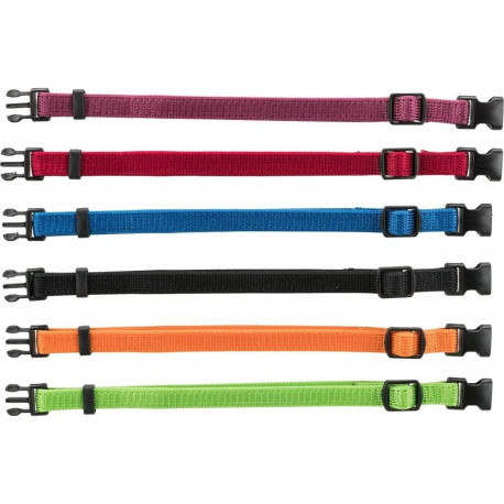 Junior set of puppy collars, S–M: 17–25 cm/10 mm, black, red, royal blue, apple, papaya, orchid