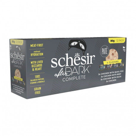 Schesir After Dark multipakk pasteet puljongis märg toit kassidele 12x80g