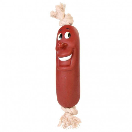 Toy for dogs Sausages on a rope, vinyl, 11 cm