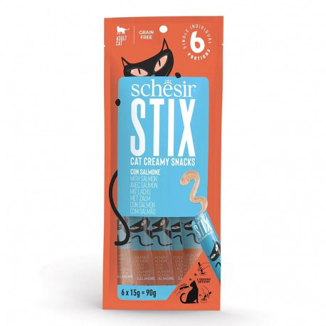 Treat for cats sticks salmon 6x15g, Schesir