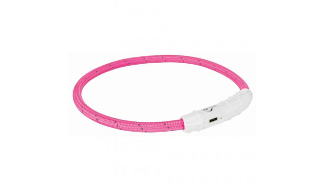 Safety collar flash light ring usb m-l 45cm/7mm pink, Trixie