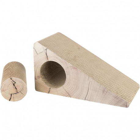 Scratching ramp, 2 pieces, cardboard, catnip, 44 × 23 × 21 cm,