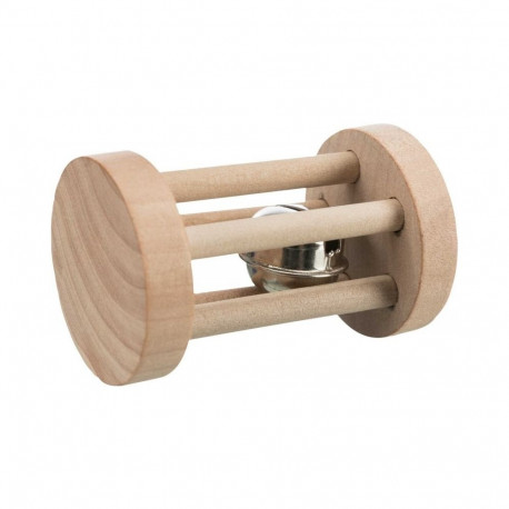 Mänguasi kassidele Mängurull kellukesega, puit, ø 3,4 × 6 cm