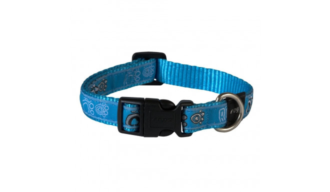 Collar Rogz Fancy Dress M 16mm Scooter, Turquoise Paw pattern