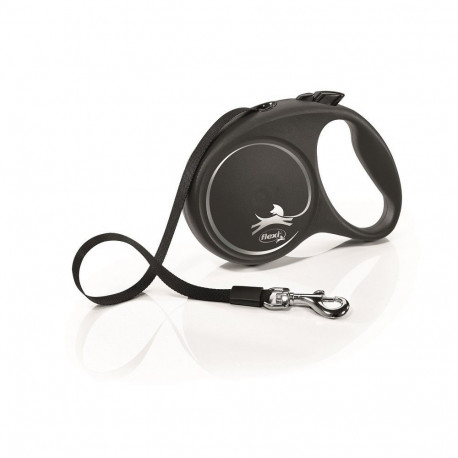 Walking leash Black Design, size S, Ribbon, 5m, green, Flexi
