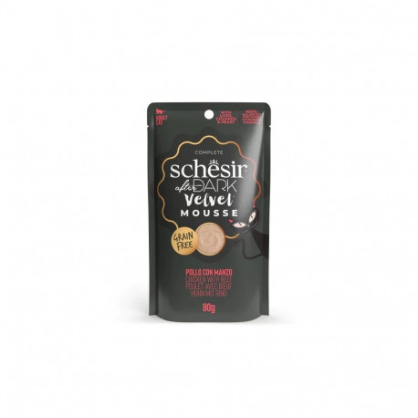 Chicken + beef mousse wet food for cats 80g, Schesir