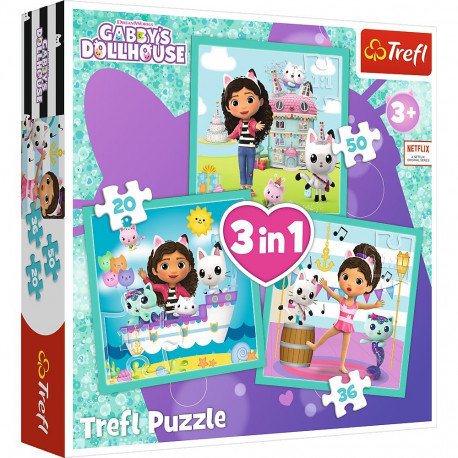 TREFL GABBY´S DOLLHOUSE Pusle komplekt 3 in 1