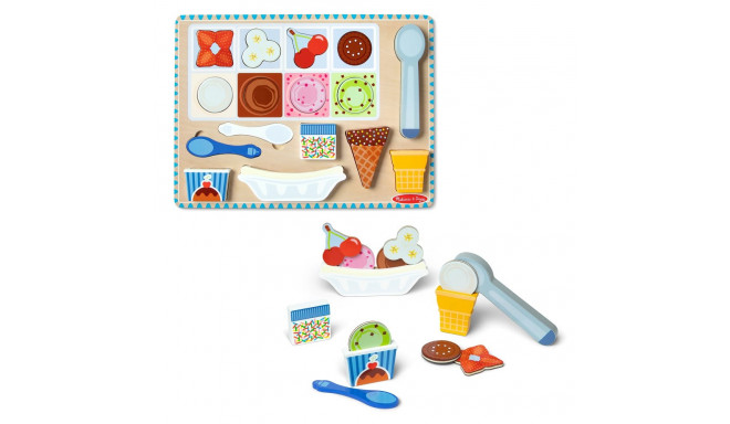 MELISSA & DOUG Wooden Magnetic Ice Cream Puzzle & Play Set