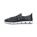 Leather openwork shoes Rieker W RKR652, navy blue (40)