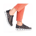 Leather openwork shoes Rieker W RKR652, navy blue (40)