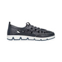 Leather openwork shoes Rieker W RKR652, navy blue (40)