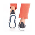 Leather openwork shoes Rieker W RKR652, navy blue (40)