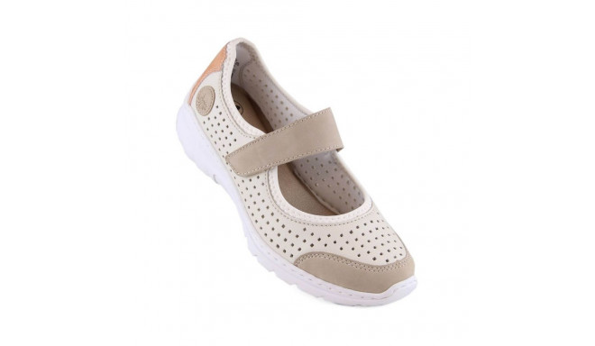 Comfortable openwork shoes Rieker W RKR575A, beige (40)