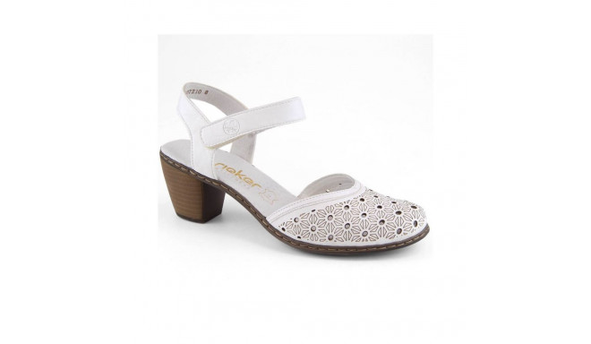 Comfortable leather sandals Rieker W RKR650 white (42)