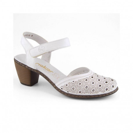 Rieker W RKR650 comfortable leather sandals white (39)