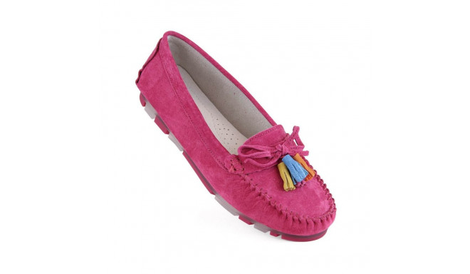 Filippo W PAW506B suede leather loafers with fringes fuchsia (37)